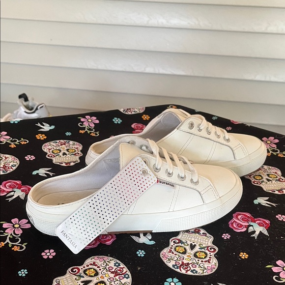 Superga 2402 Mule Nappa Sneakers — White Leather Slip-On, W US 7.5 (EU 38), - Picture 1 of 9